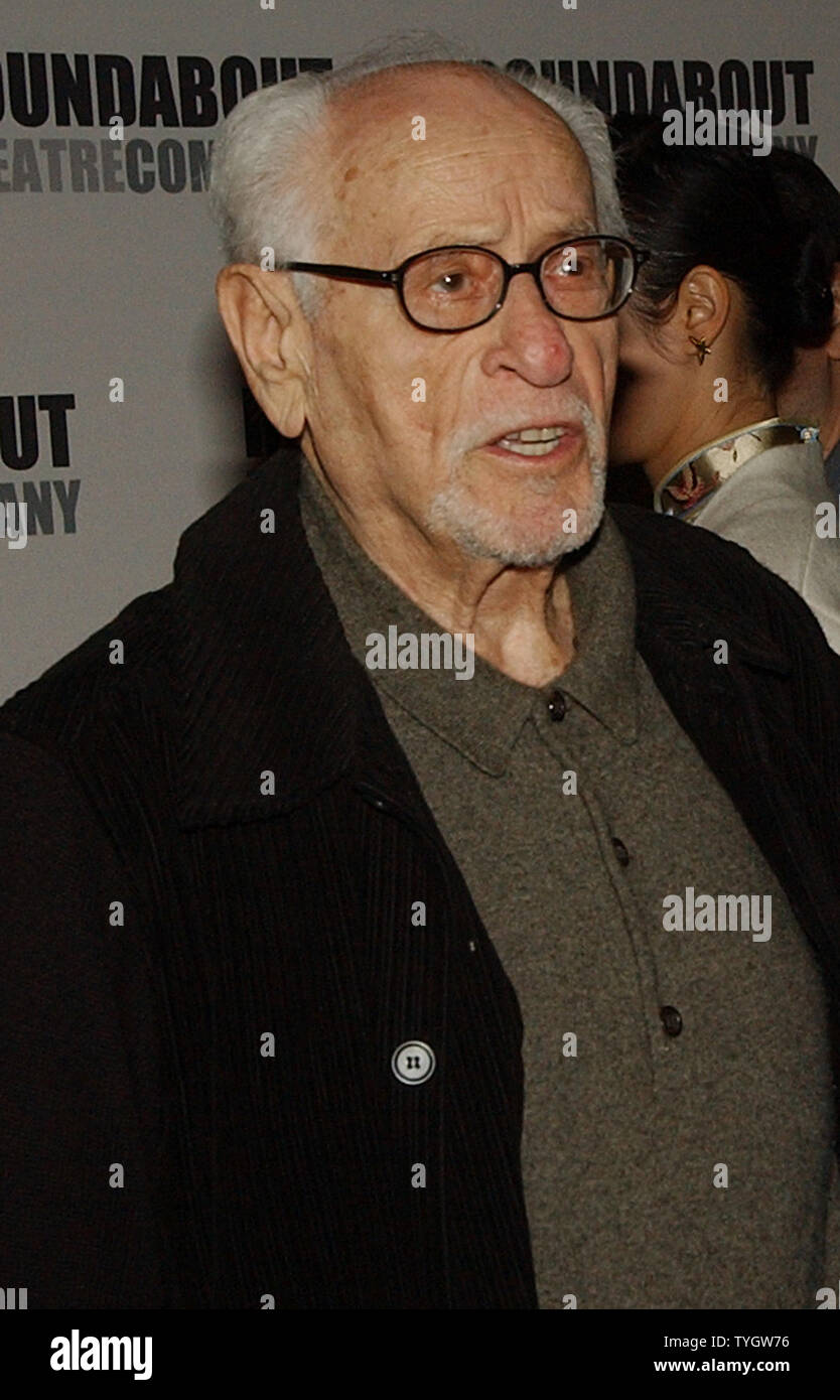 Actor Eli Wallach attends the Oct. 28, 2004 opening night party  for the play "12 Angry Men"  which opened at the American Airlines theatre.  (UPI Photo/Ezio Petersen) Stock Photo