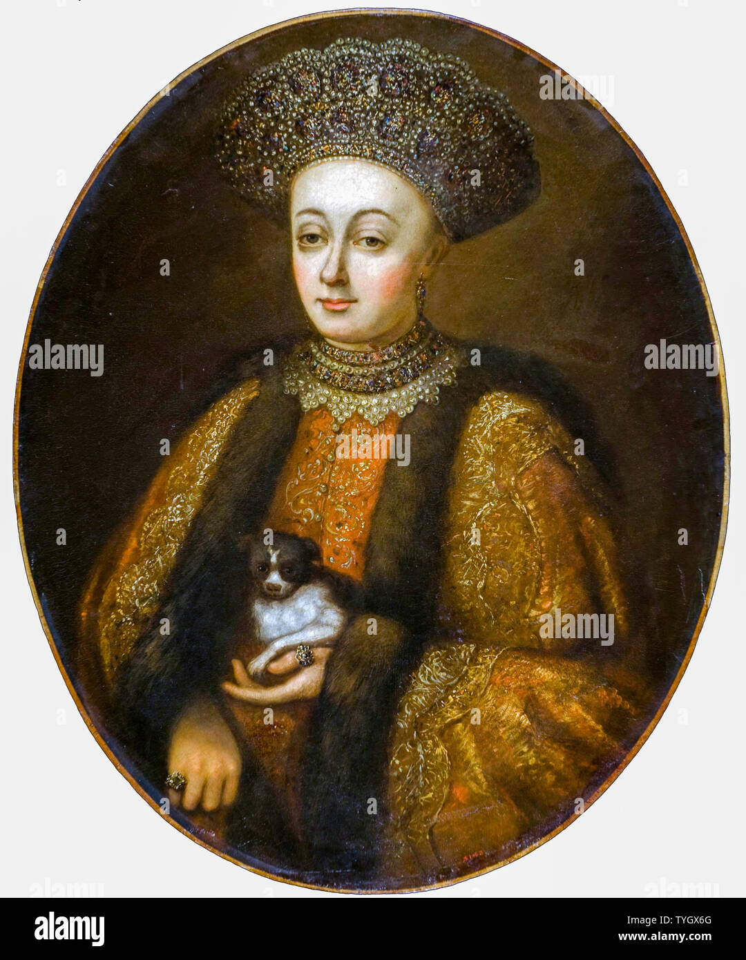 Tsaritsa Marfa Apraksina, 1664-1716, portrait painting, 1775-1850 Stock Photo