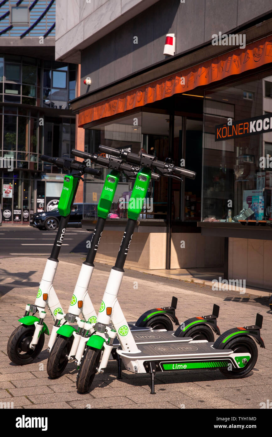 Lime-S electric scooters for rental in the city, Cologne, Germany. Lime-S  Elektroscooter zum mieten in der Innenstadt, Koeln, Deutschland Stock Photo  - Alamy