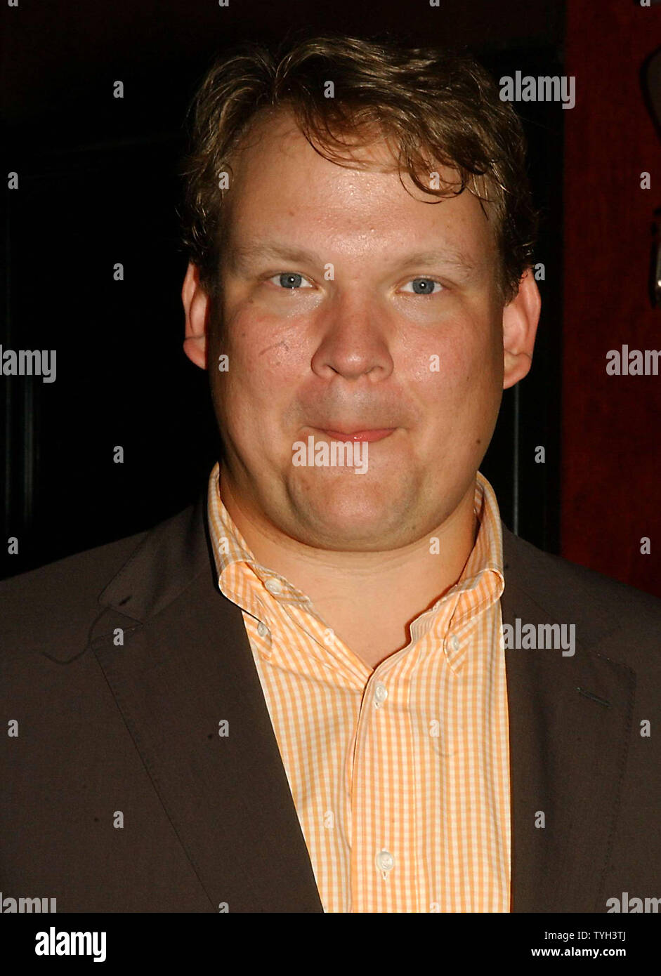 Actor Andy Richter voice talent of the Dreamworks animated film 'Madagascar' arrive for the May 15, 2005 New York premiere of his film.  (UPI Photo/Ezio Petersen) Stock Photo