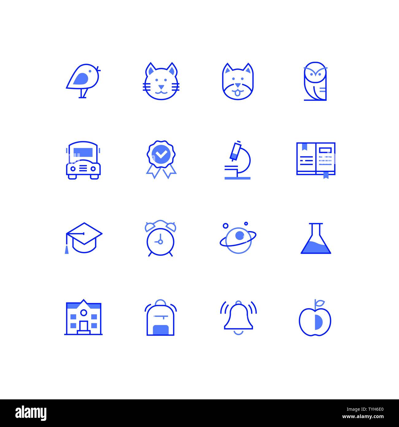 Education - modern line design style icons set Stock Vector