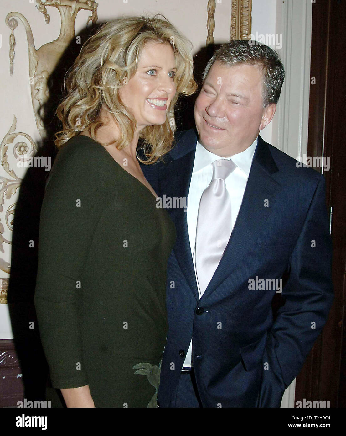 Actor director William Shatner and his wife Elizabeth await Shatner induction on Oct. 24, 2005 at the 15th annual Broadcasting and Cable Hall of Fame festivities held in New York.  (UPI Photo/Ezio Petersen) Stock Photo