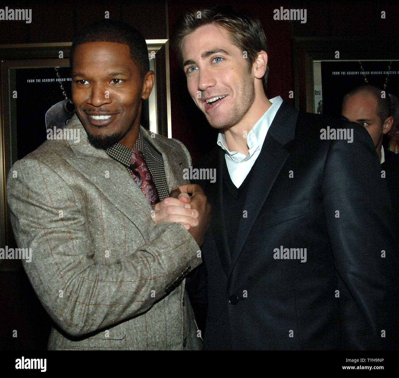Actors Jamie Foxx, Jake Gyllenhaal (left to right) attend the Oct. 30