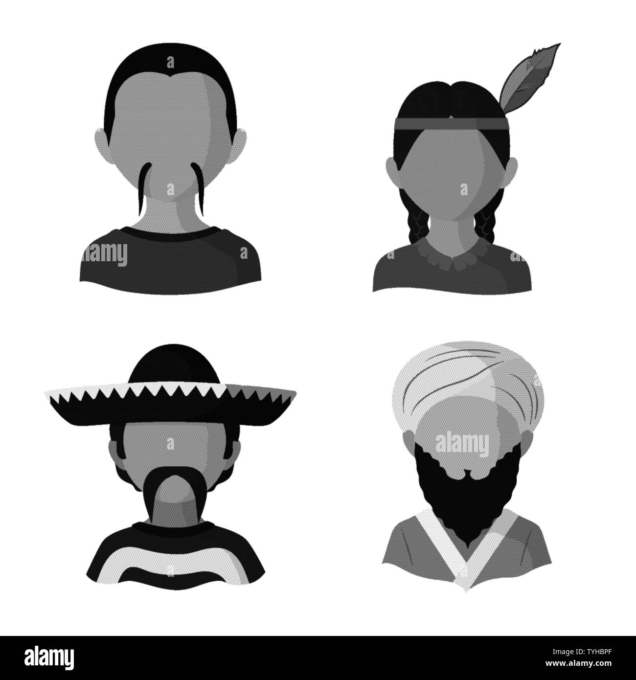 Vector design of person and culture logo. Collection of person and race  vector icon for stock. Stock Vector