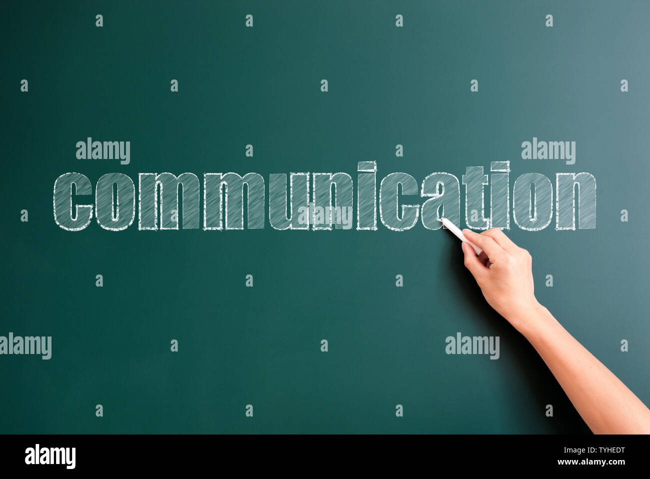 Communication written on blackboard Stock Photo Alamy