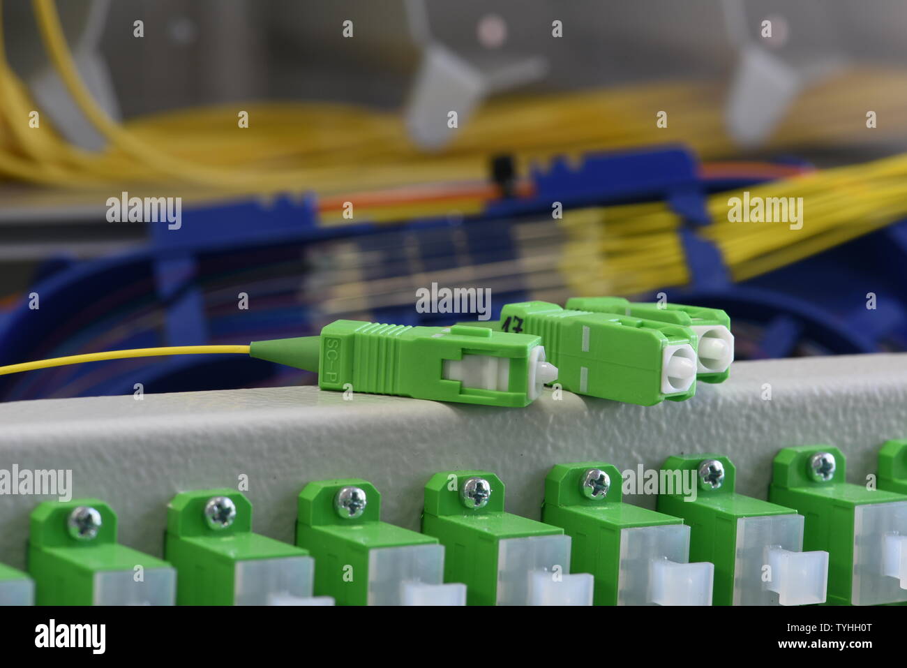 Optical Fiber Communication Distribution Panel Stock Photo - Alamy