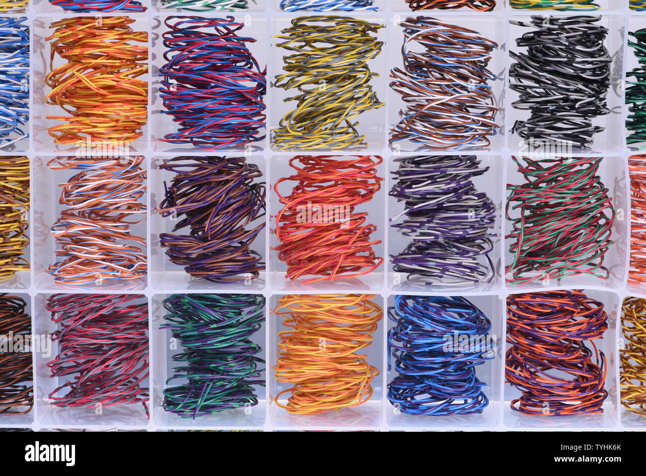 Electrical wire in toolbox top view Stock Photo Alamy