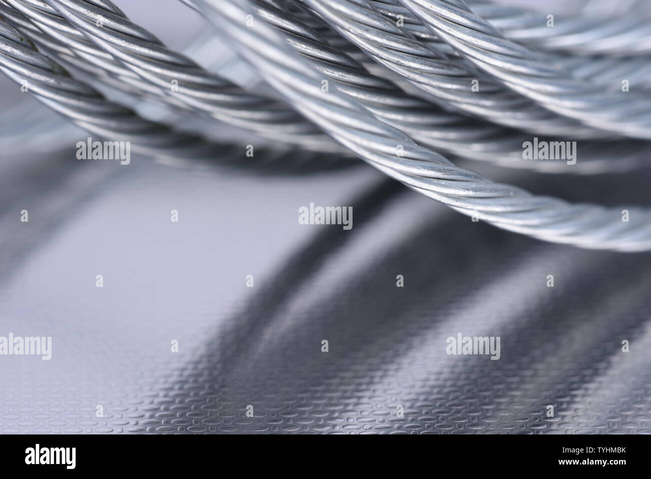 Close-up of a steel rope Stock Photo - Alamy