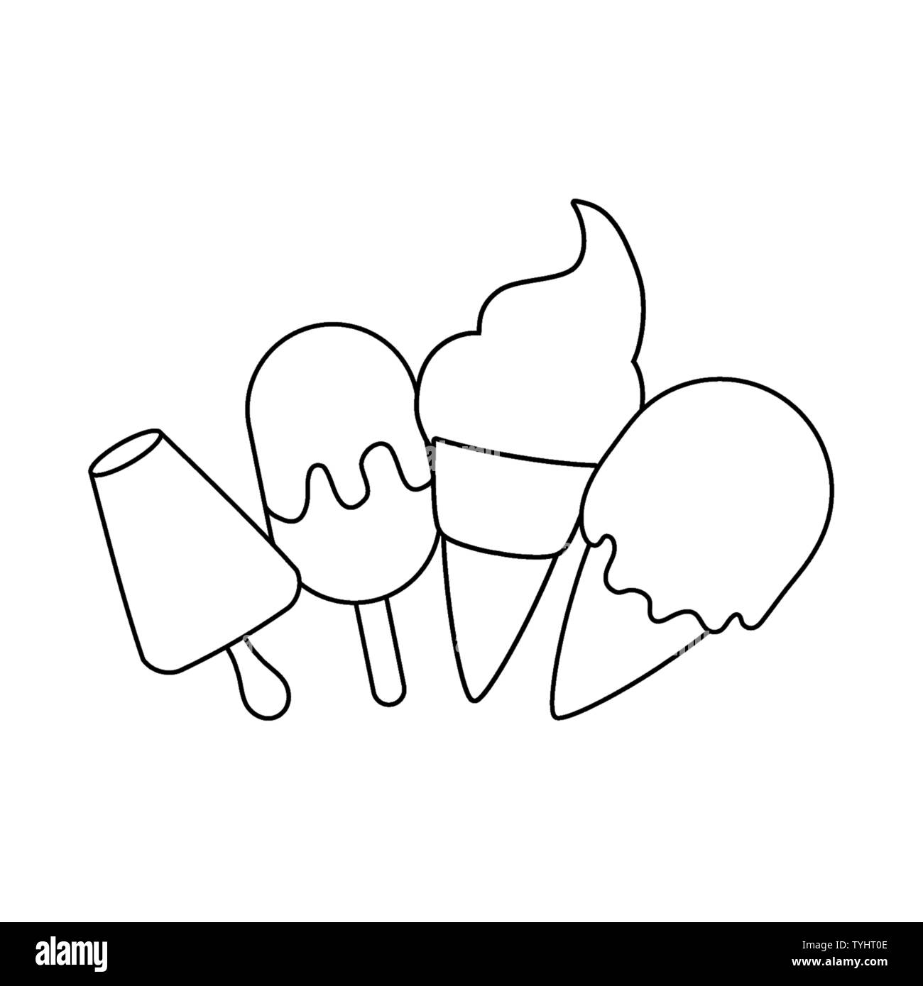 set of delicious ice creams vector illustration design Stock Vector ...