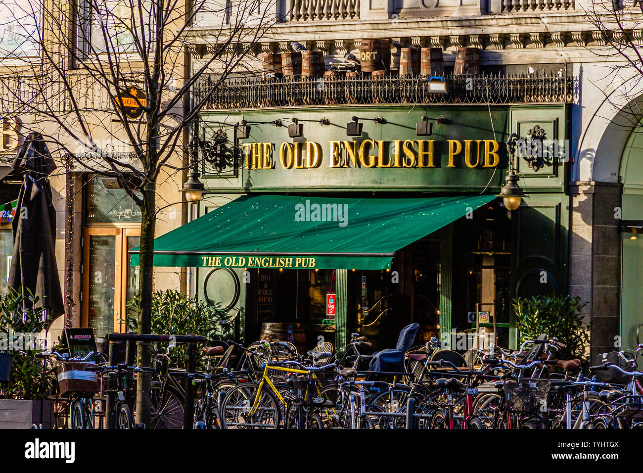 The Old English Pub, a themed bar on Vesterbrogade in Copenhagen, Denmark. 2019. Stock Photo