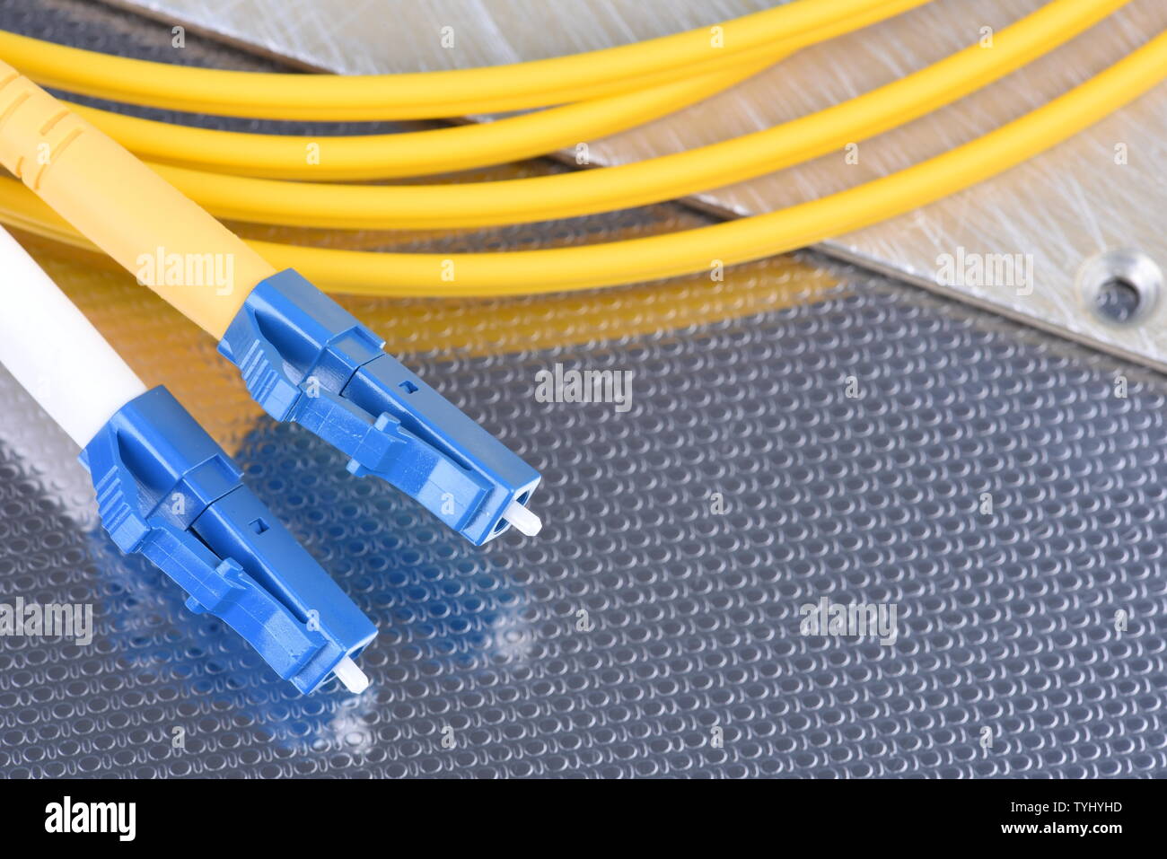 Fiber optic patch cord cable for network Stock Photo