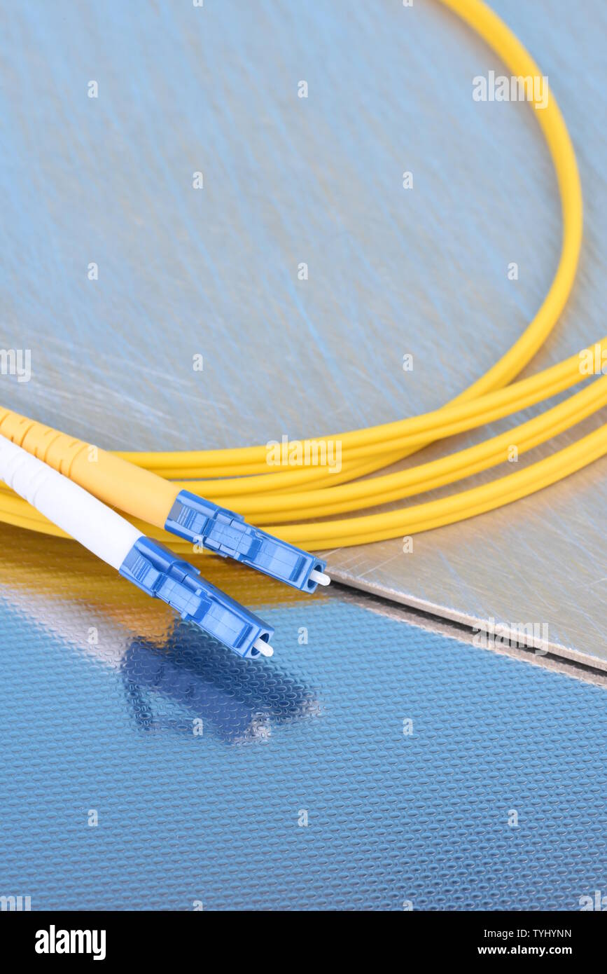 Fiber optic patch cord cable for network Stock Photo