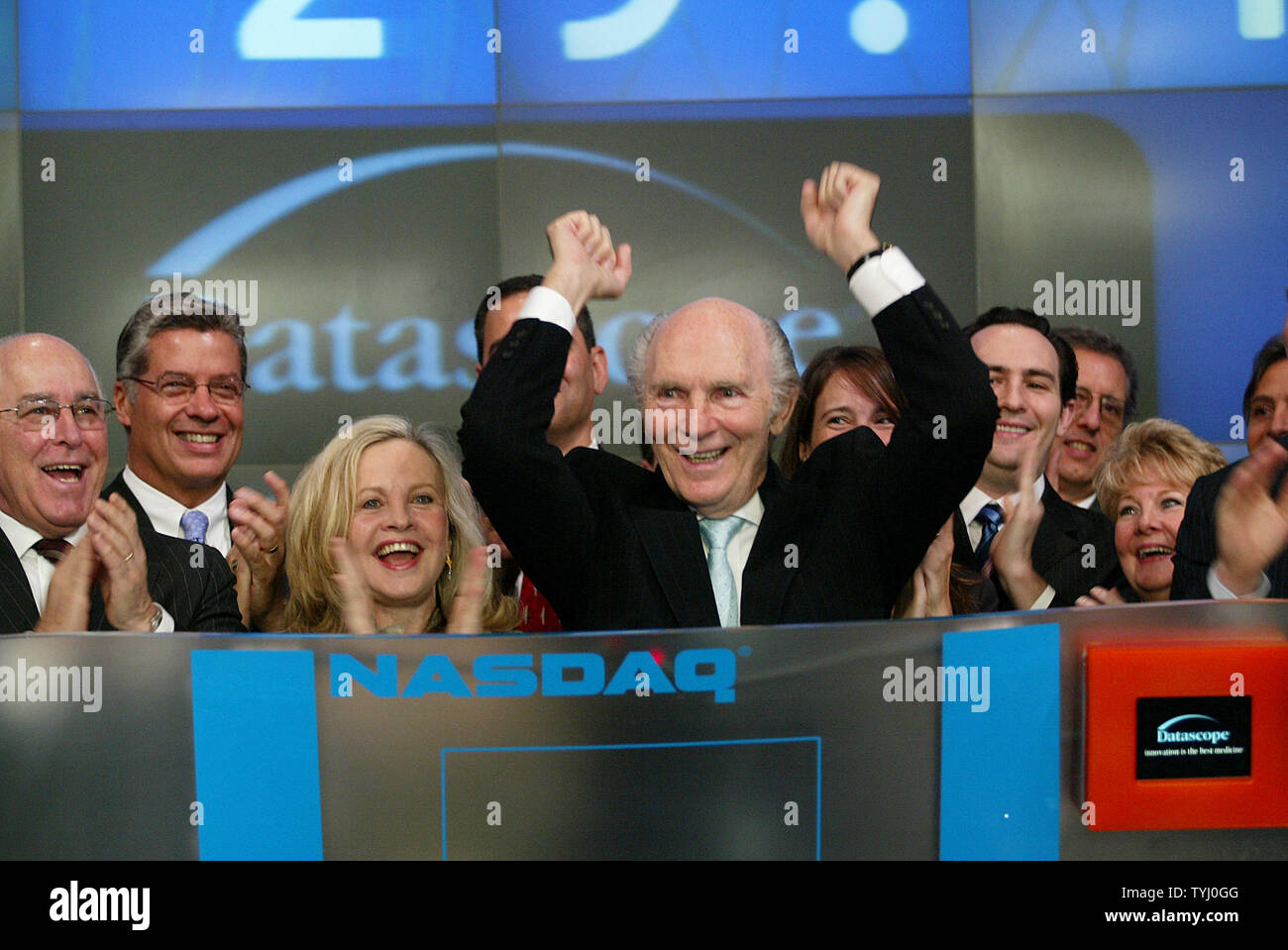 ... of Corp., CEO Saper, (front Lawrence Datascope and Chairman