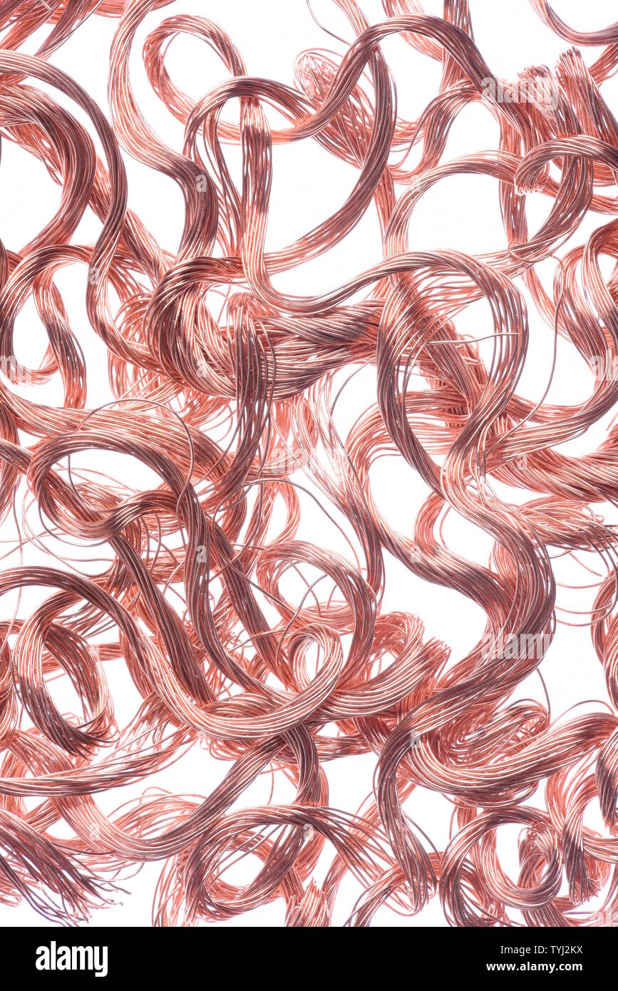 Copper wire raw materials on white background Stock Photo Alamy