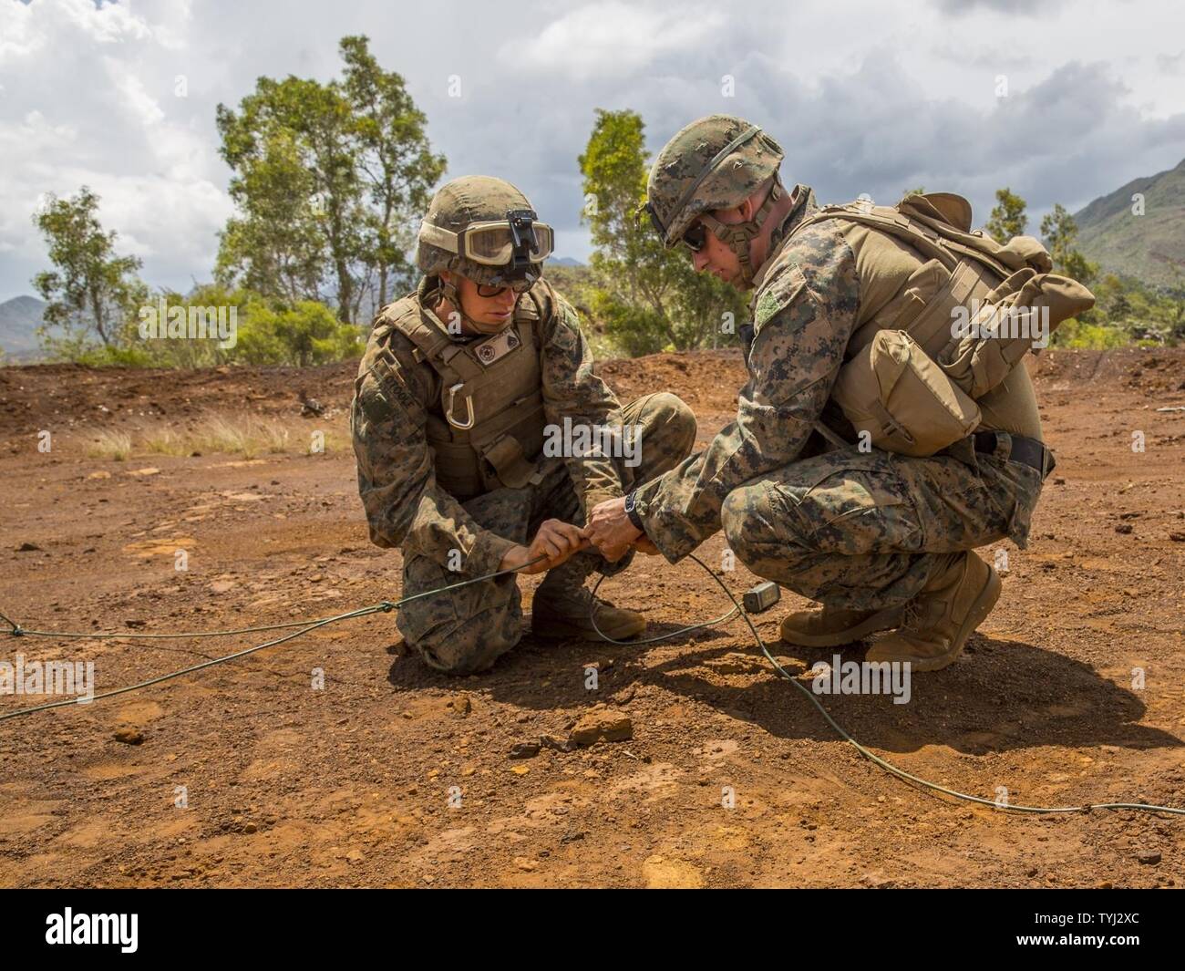 U.S. Marine Cpl. Ryan O’Toole, a combat engineer, and 1st Lt. Daniel ...