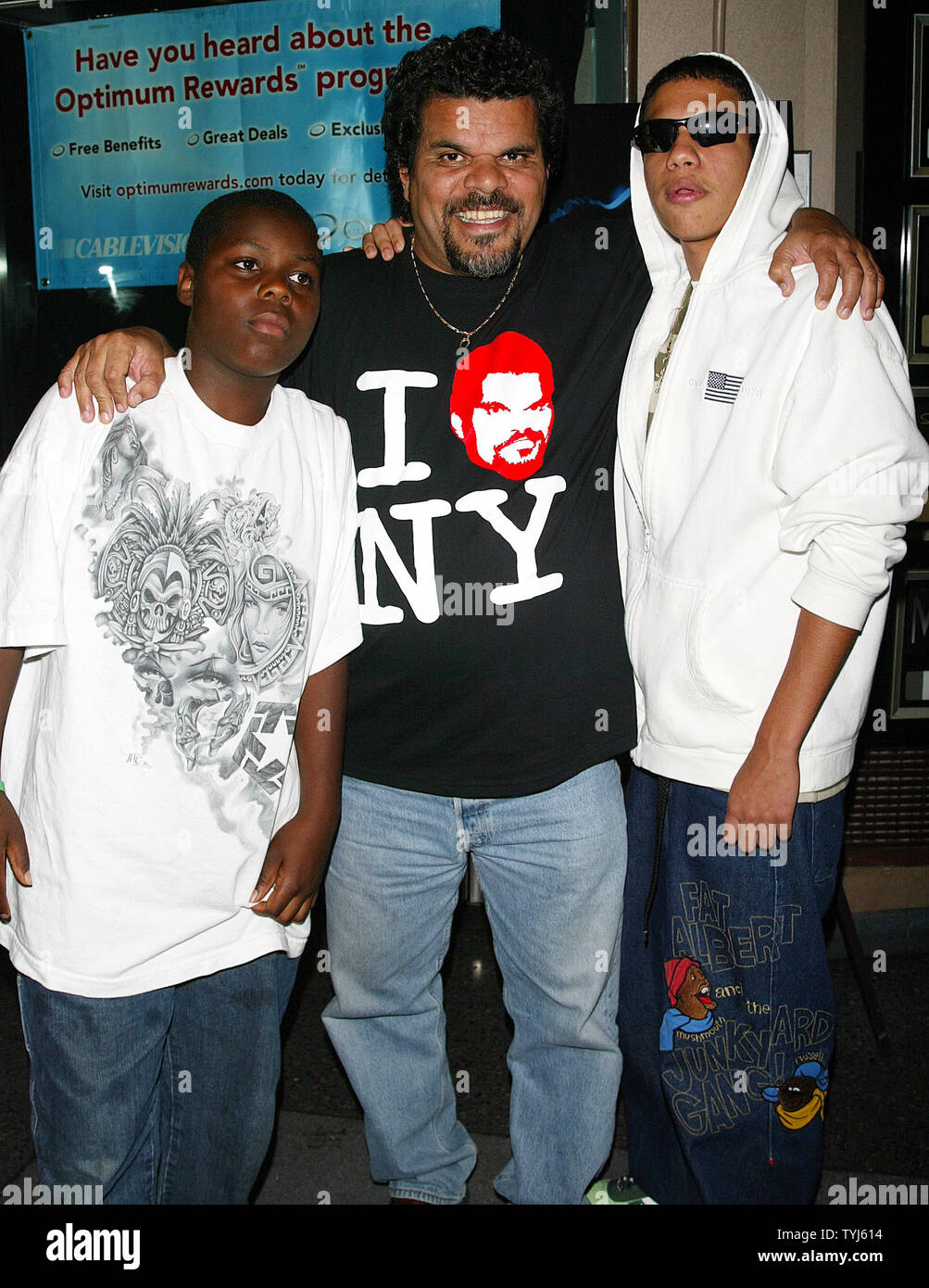 Luis Guzman and sons arrive for the premiere of "Illegal Tender" at the Chelsea West Cinema in New York on August 20, 2007.  (UPI Photo/Laura Cavanaugh) Stock Photo