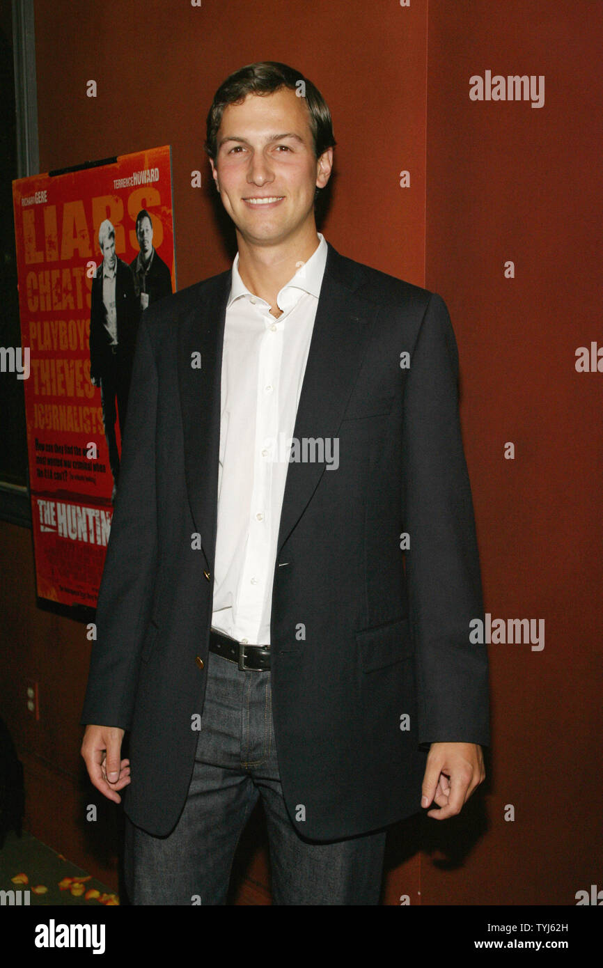 Jared Kushner arrives at Azza Lounge for a reception following the premiere of 'The Hunting Party'  in New York City on August 22, 2007.  (UPI Photo/Sylvain Gaboury) Stock Photo