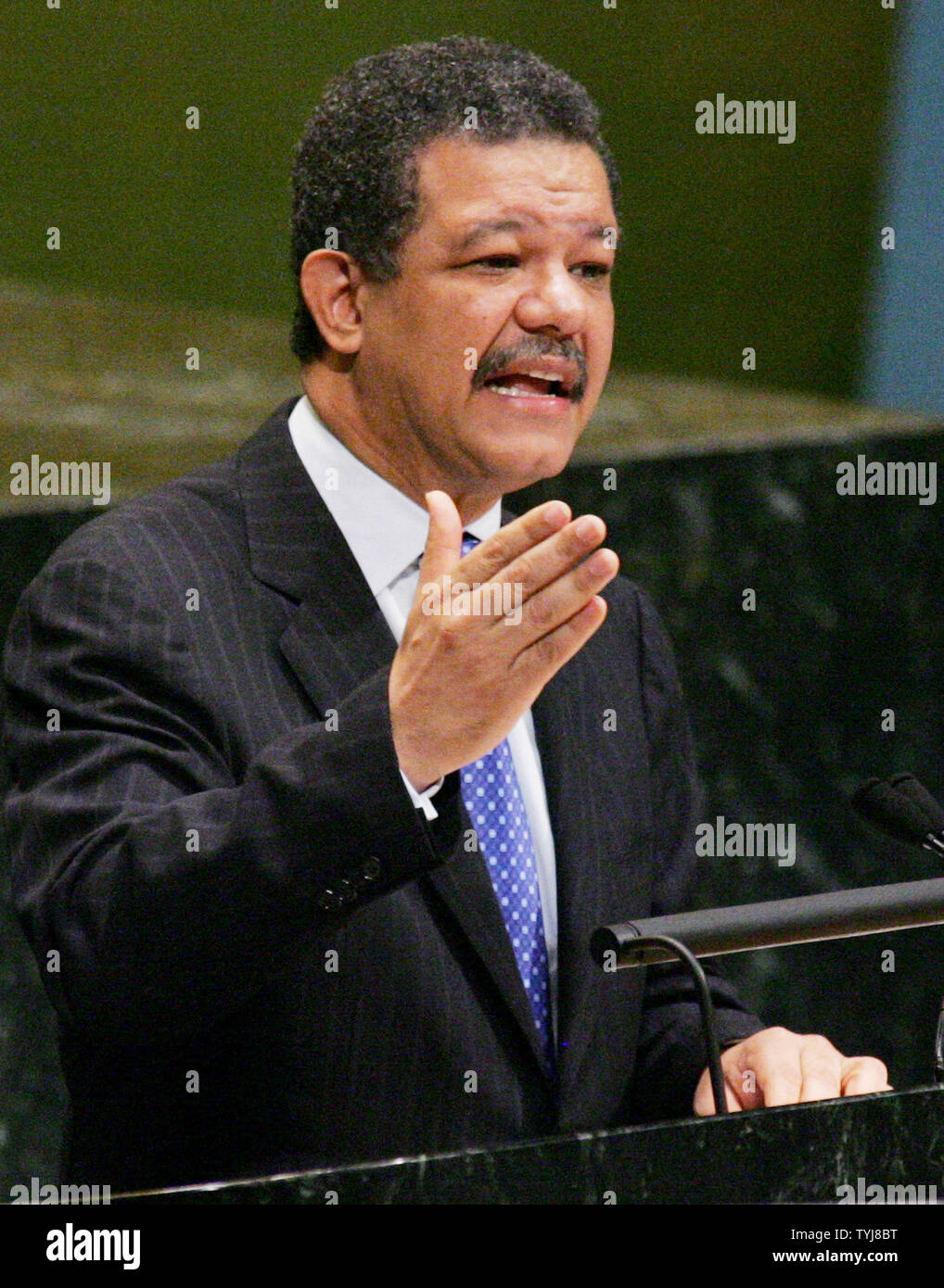 Leonel Fernandez Reyna, president of the Dominican Republic, addresses