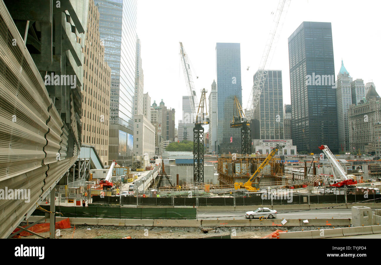 Construction continues at Ground Zero where the World Trade