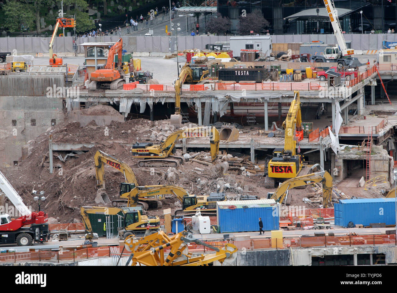 Construction continues at Ground Zero where the World Trade