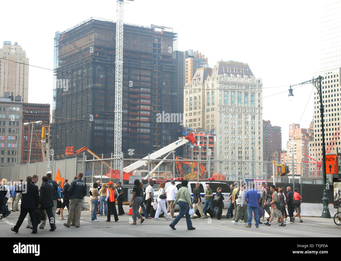 Construction continues at Ground Zero where the World Trade