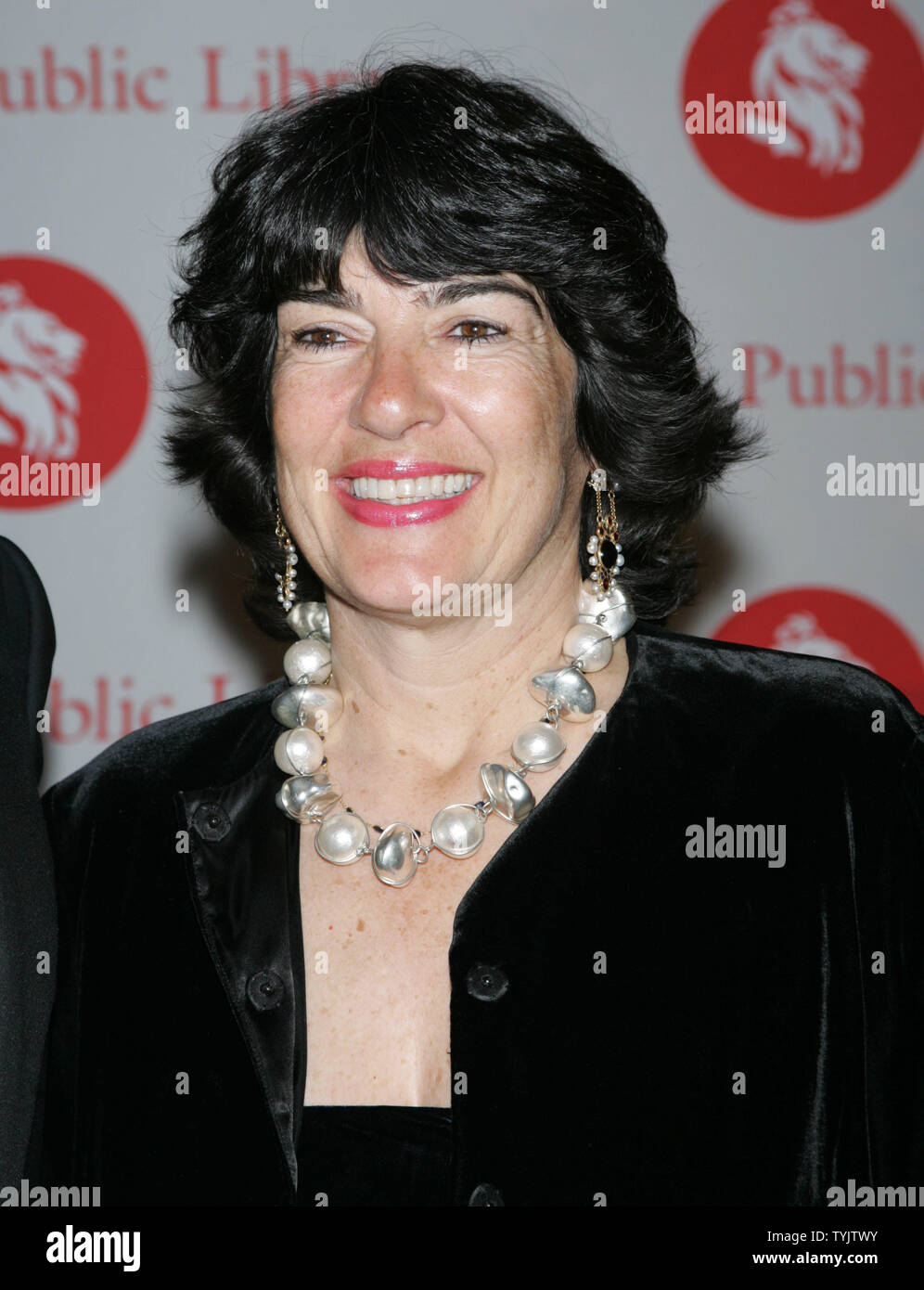 Christiane Amanpour arrives at the 2008 Library Lions Benefit at the New York Public Library in New York on November 3, 2008.  (UPI Photo/Laura Cavanaugh) Stock Photo