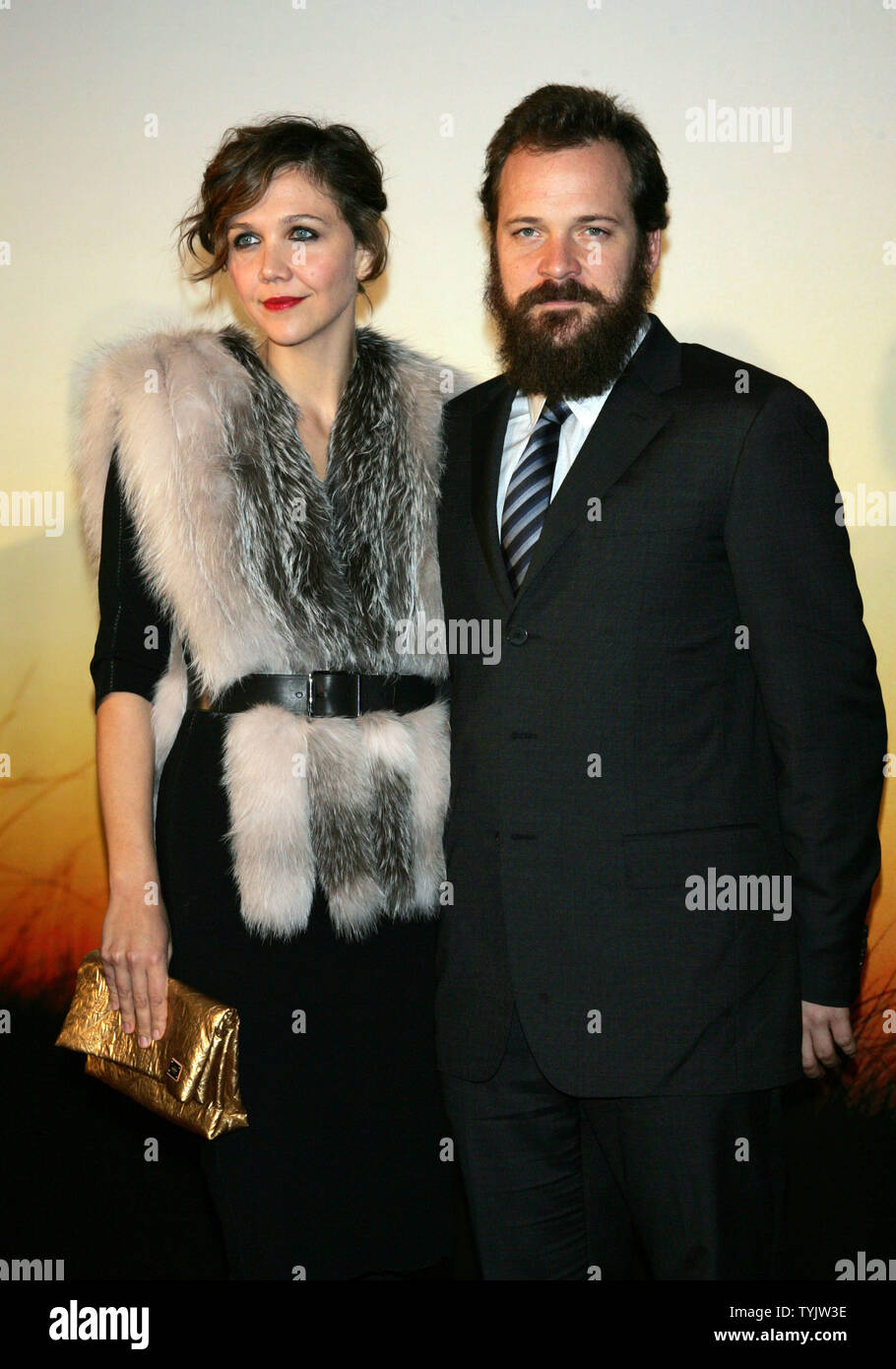 Maggie Gyllenhaal and husband Peter Sarsgaard arrive at the MoMA Film Benefit tribute to Baz Luhrmann at the Museum of Modern Art in New York on November 10, 2008.  (UPI Photo/Laura Cavanaugh) Stock Photo