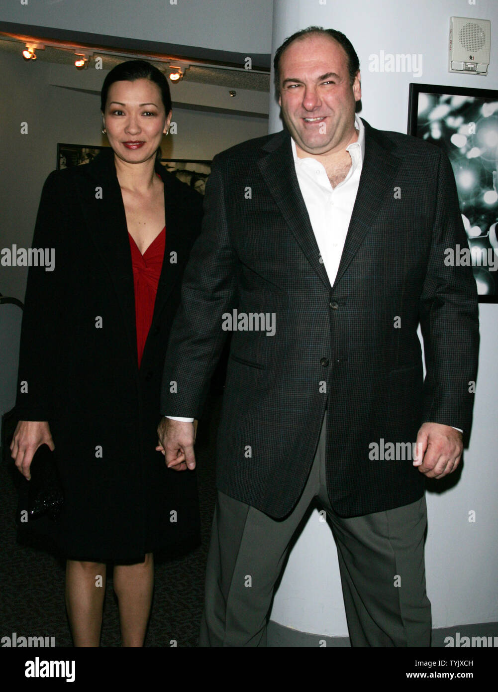 James Gandolfini and wife Deborah Lin arrive for the premiere of "Damages" at the DGA Theater in