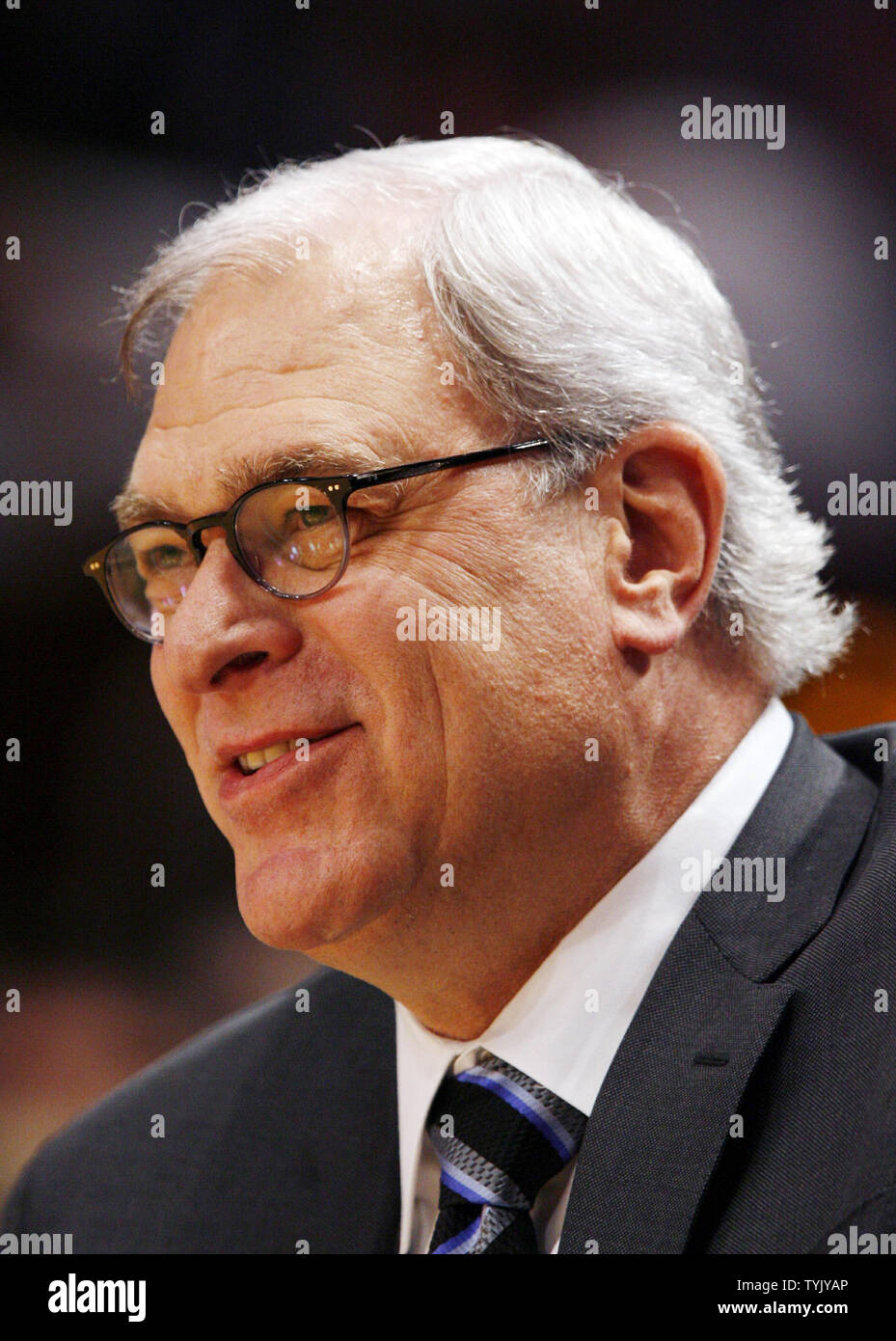 Los Angeles Lakers Head Coach Phil Jackson Smiles In The Third