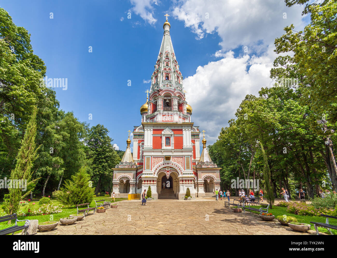 the Shipka Memorial Church or Shipka Monastery is a Bulgarian Orthodox church built near the town of Shipka Stock Photo