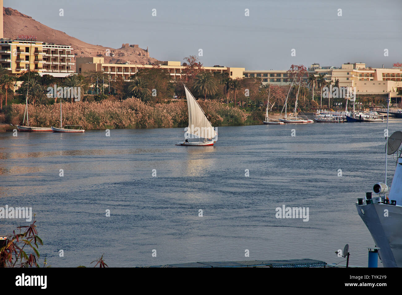 Aswan city in Egypt on the Nile river Stock Photo - Alamy