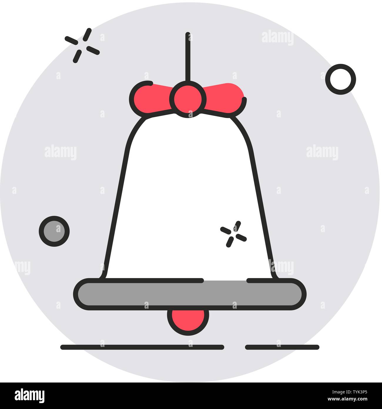 Bell school icon. Modern flat design style. Vector simple illustration icon for web site page, marketing, mobile app, design element on white Stock Vector