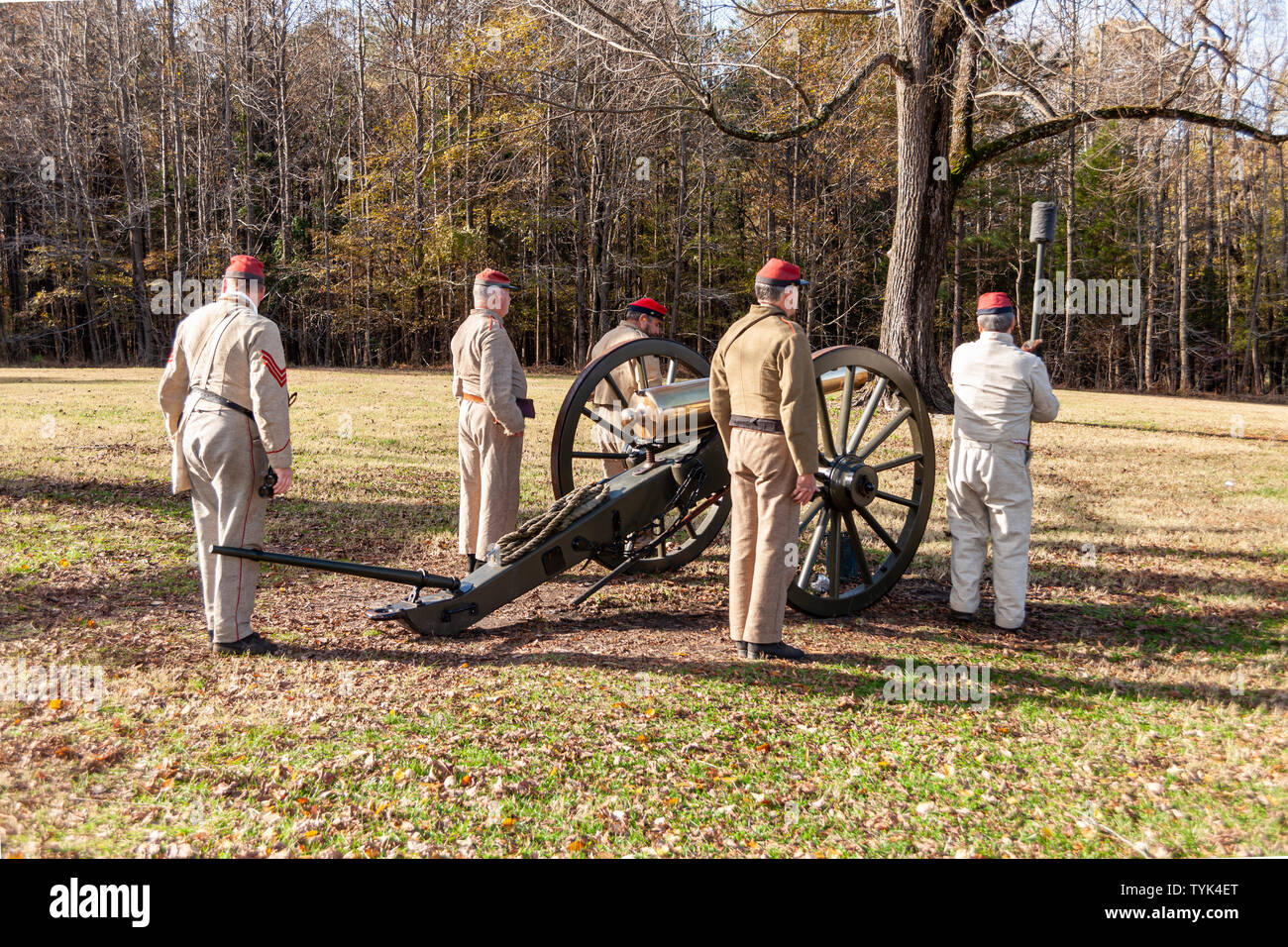 Pegram’s Battery (Confederate)Artillery Demonstration, Petersburg National Battlefield, VA, USA. Stock Photo