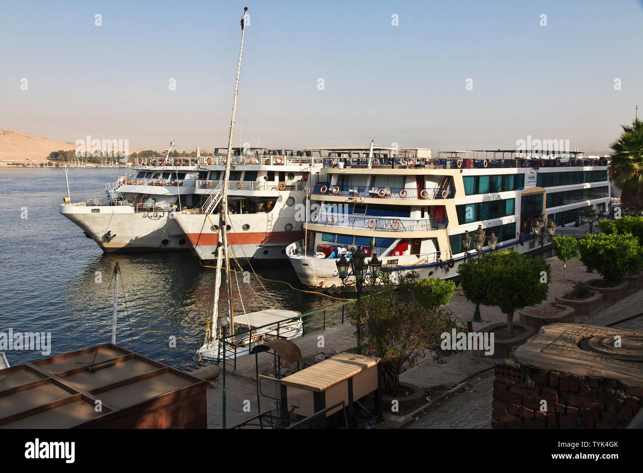 Aswan city in Egypt on the Nile river Stock Photo - Alamy