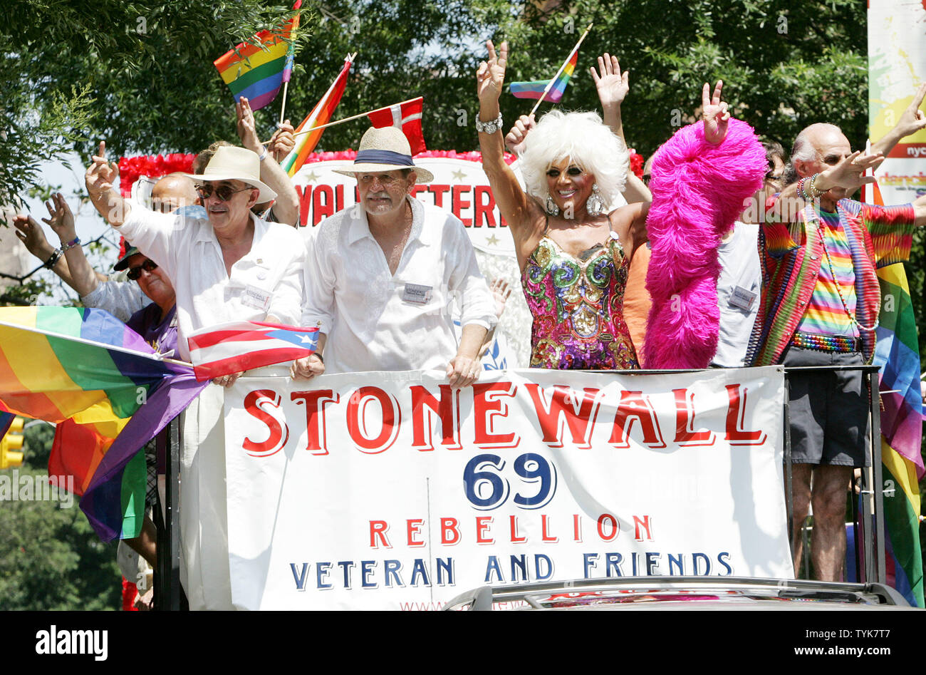 People Who Were Involved In The Stonewall Riots Wave To The Cheering Crowds During The Heritage