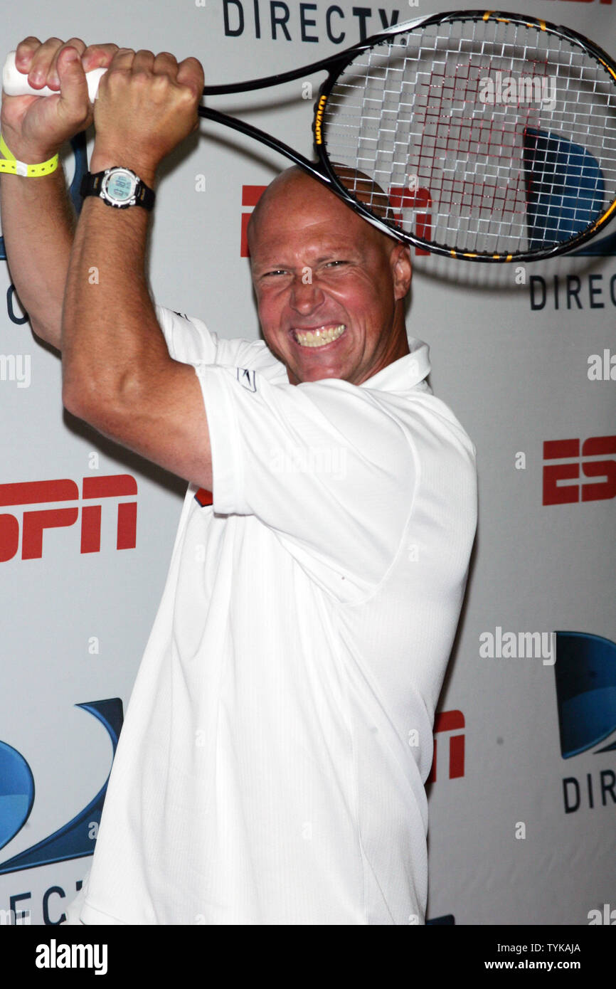 Luke Jensen arrives at the DIRECTV and ESPN US Open experience at Bryant Park in New York on August 4, 2009