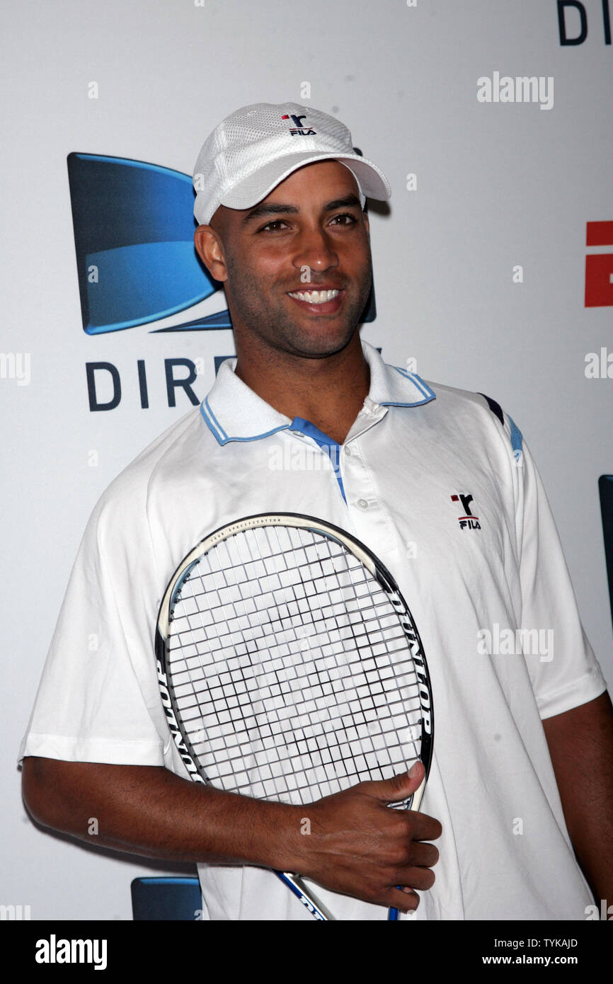James Blake arrives at the DIRECTV and ESPN US Open experience at Bryant Park in New York on August 4, 2009