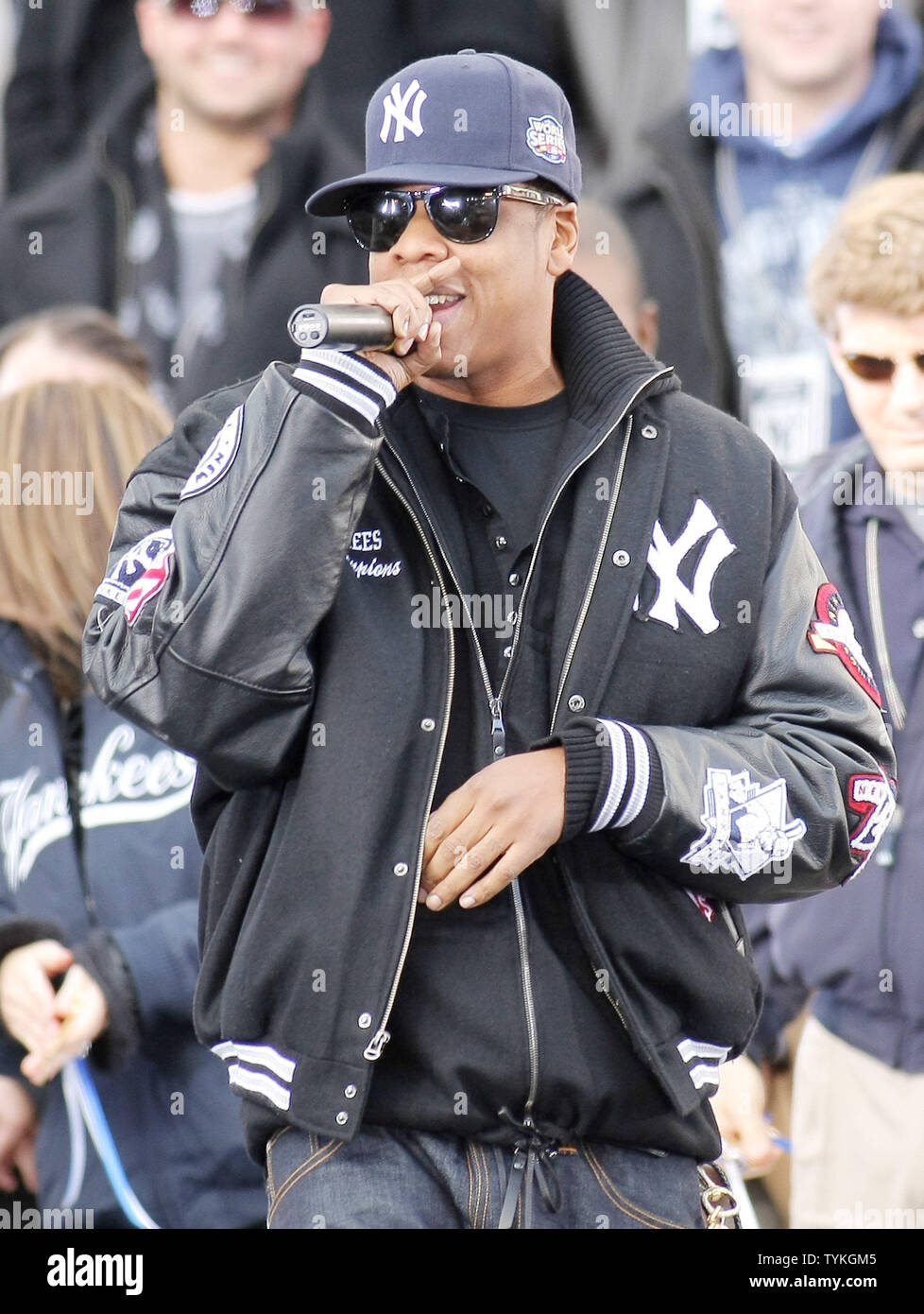 Jay Z performs at City Hall where the New York Yankees are honored