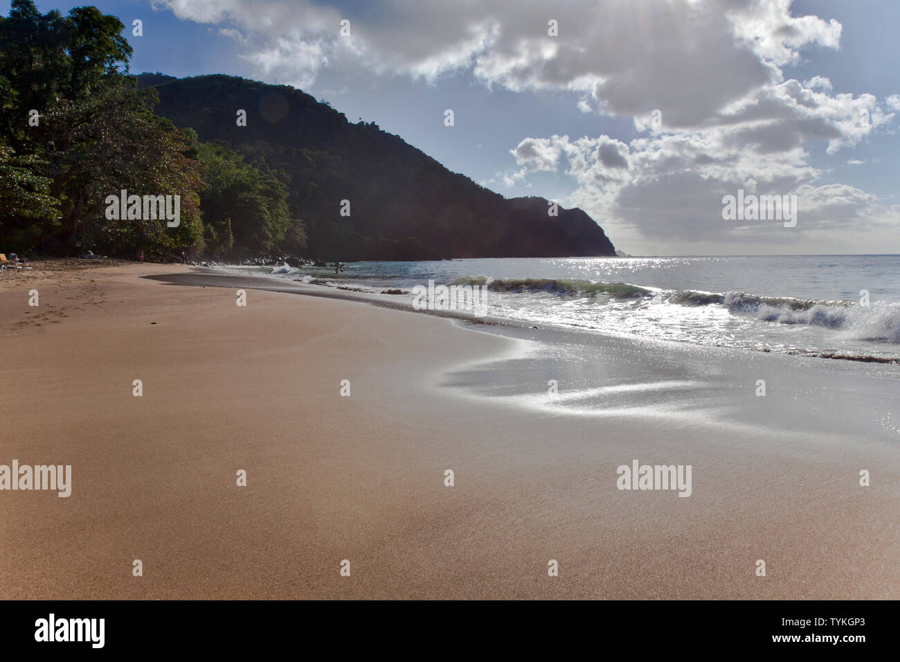 Castara Bay Beach, late afternoon, Tobago. Stock Photo