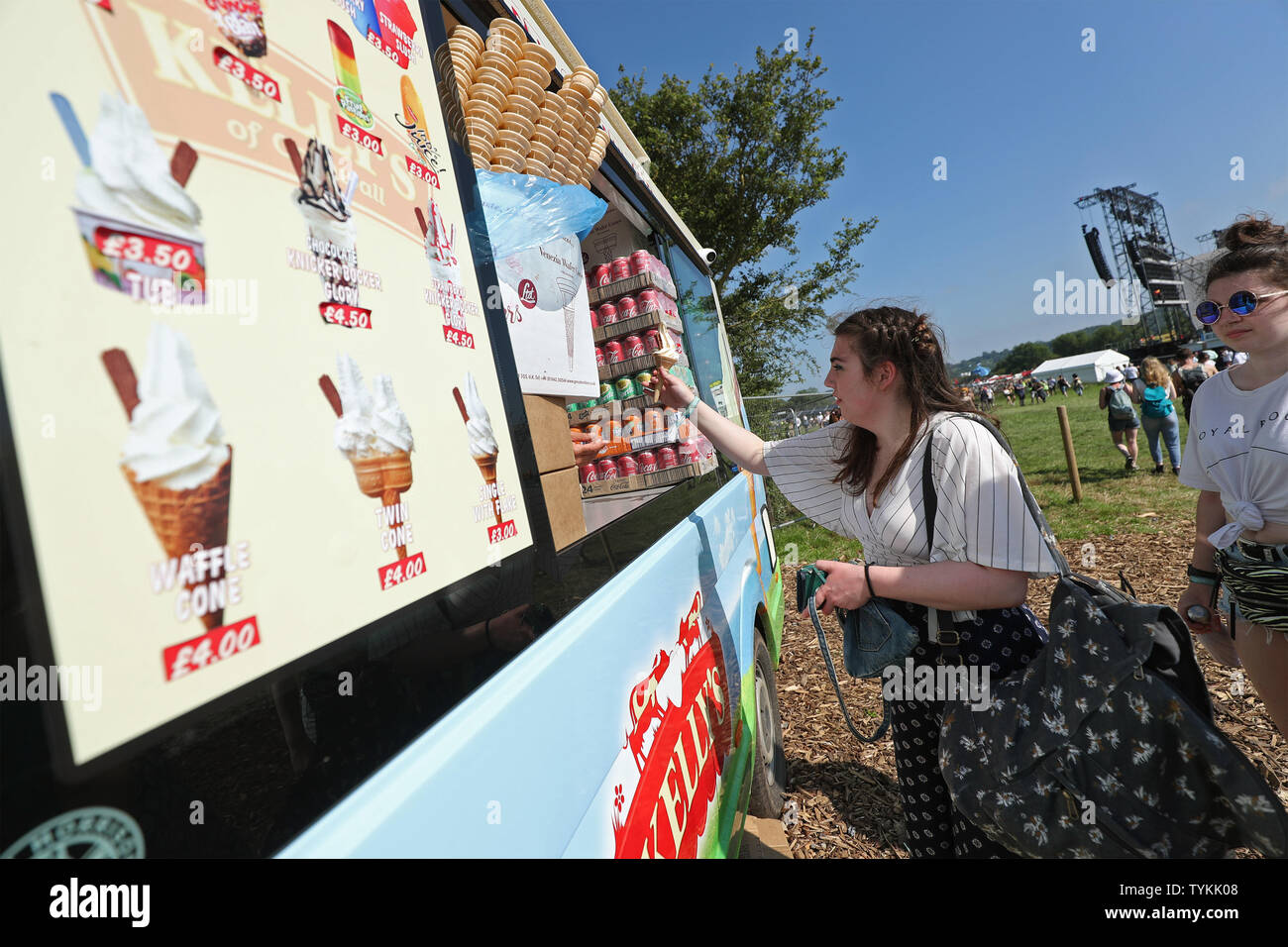 Ice cream on first day glastonbury festival worthy farm hires stock