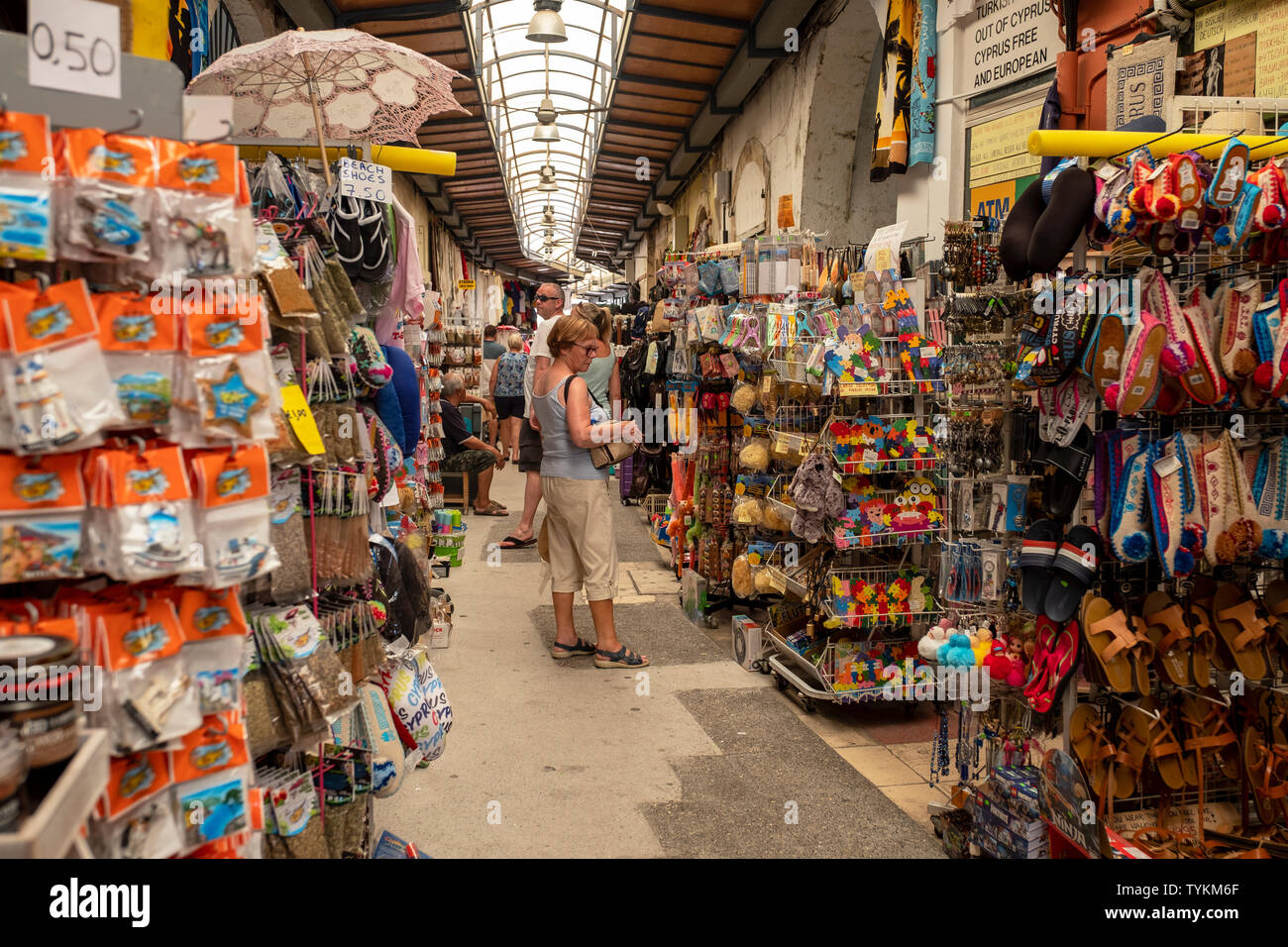 Paphos indoor market, Paphos old town, Cyprus Stock Photo