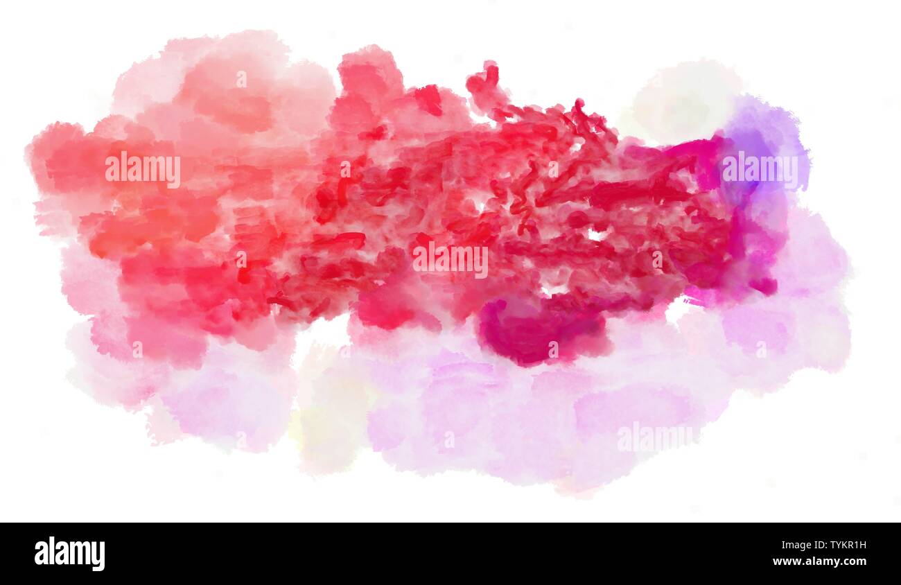 Watercolor Background Painting With Pastel Pink Crimson And Pale