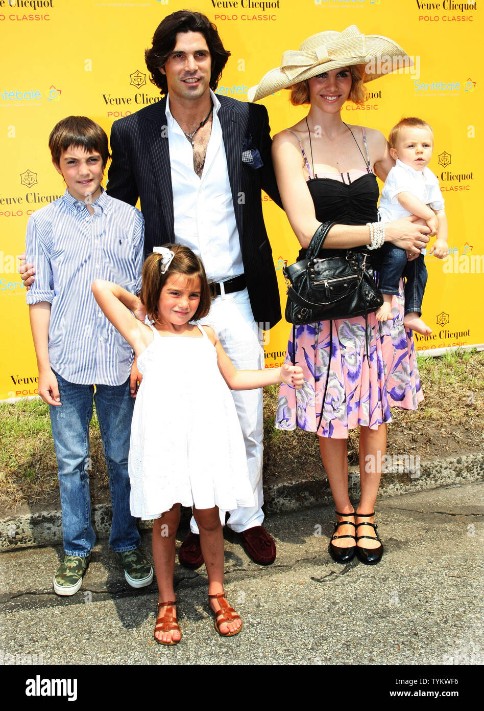 Argentina polo star Nacho Figueras and his wife Delfina and children attends the third annual Veuve Clicquot Polo Classic match which Prince Harry of Wales will be participating in on Governors Island on June 27, 2010 in New York.     UPI/Monika Graff Stock Photo