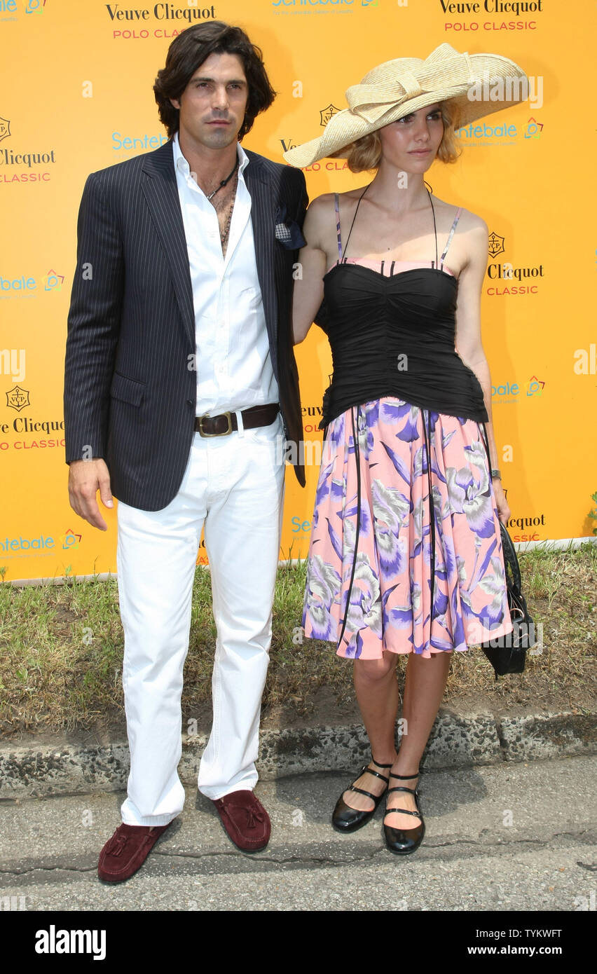 Argentina polo star Nacho Figueras and his wife Delfina attend the third annual Veuve Clicquot Polo Classic match which Prince Harry of Wales will be participating in on Governors Island on June 27, 2010 in New York.     UPI/Monika Graff Stock Photo