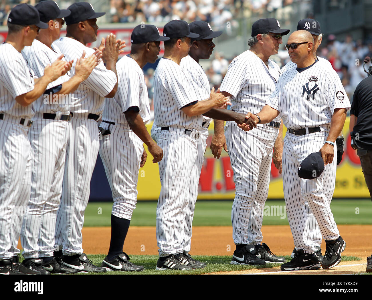 New York Yankees legend Reggie Jackson is introduced at New York