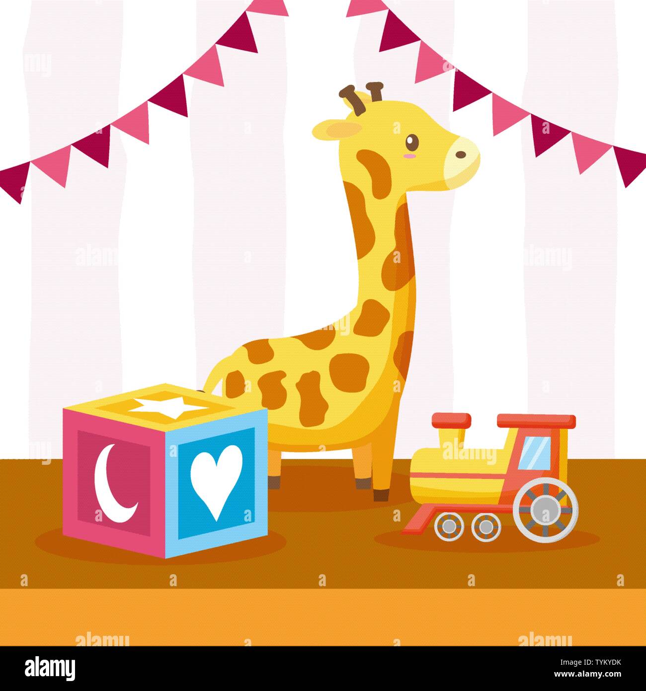 toys giraffe train cube baby shower card Stock Vector Image & Art Alamy