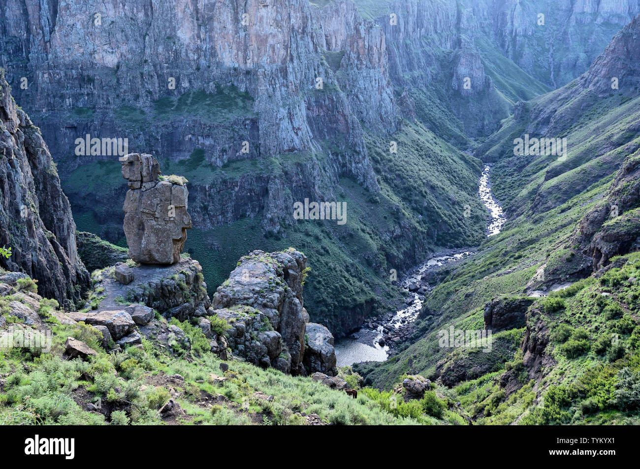 Africa; Southern Africa; Maseru District; Lesotho; Semonkong; Canyon Stock Photo