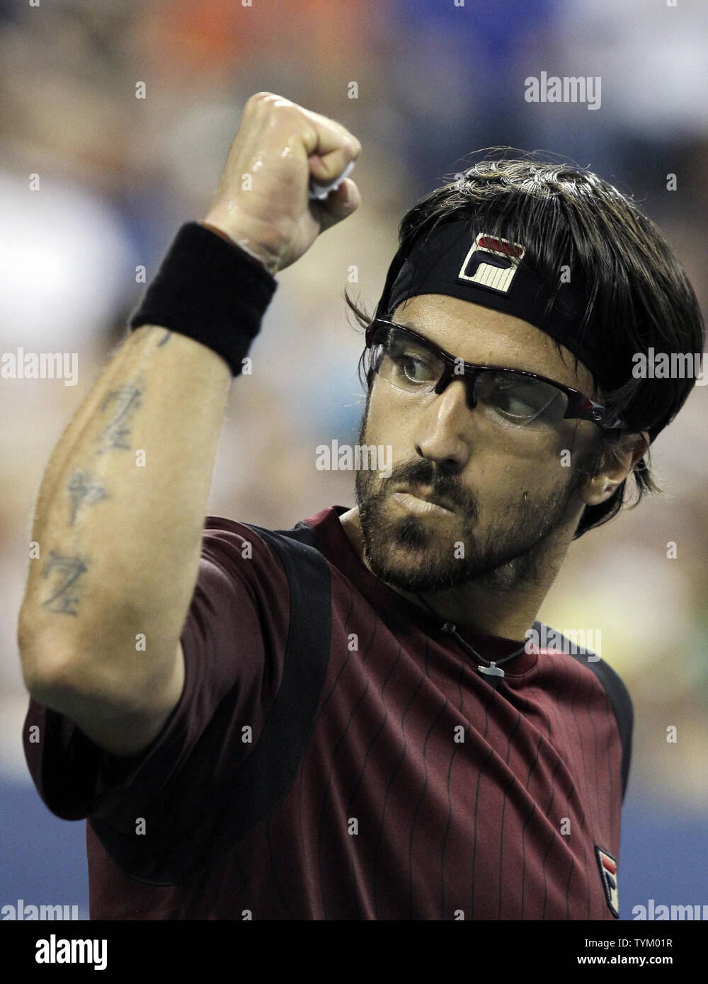 Janko Tipsarevic of Serbia in the second round of play at the 2012 US Open  tennis tournament, Wednesday, Aug. 29, 2012, in New York. (AP Photo/Paul  Bereswill Stock Photo - Alamy, image size:1000x1390