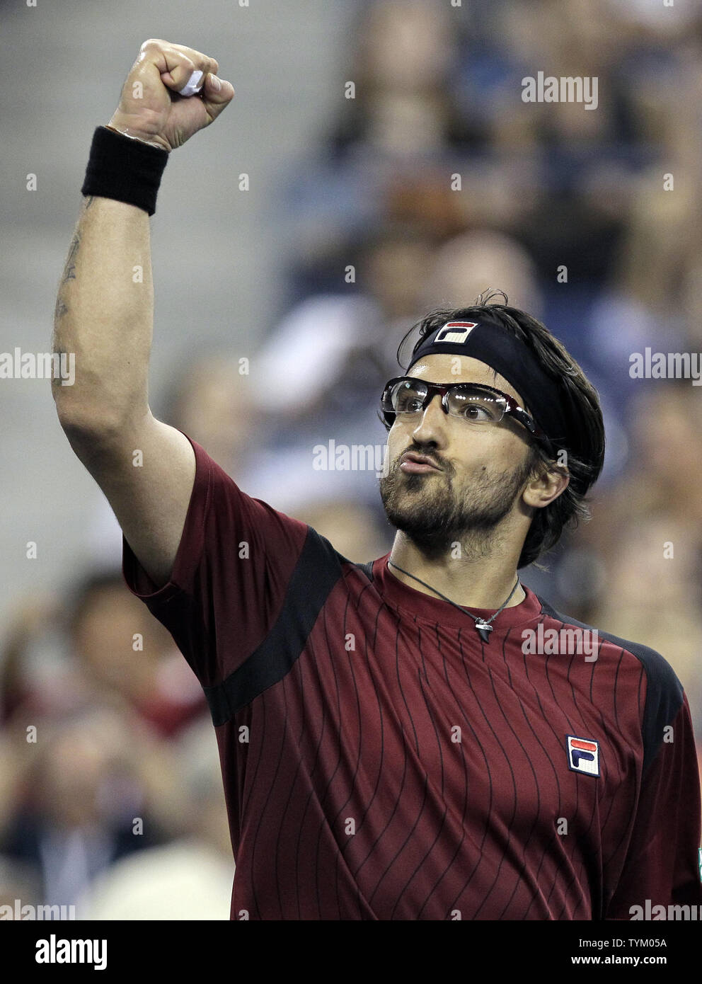 Janko Tipsarevic of Serbia in the second round of play at the 2012 US Open  tennis tournament, Wednesday, Aug. 29, 2012, in New York. (AP Photo/Paul  Bereswill Stock Photo - Alamy, image size:992x1390
