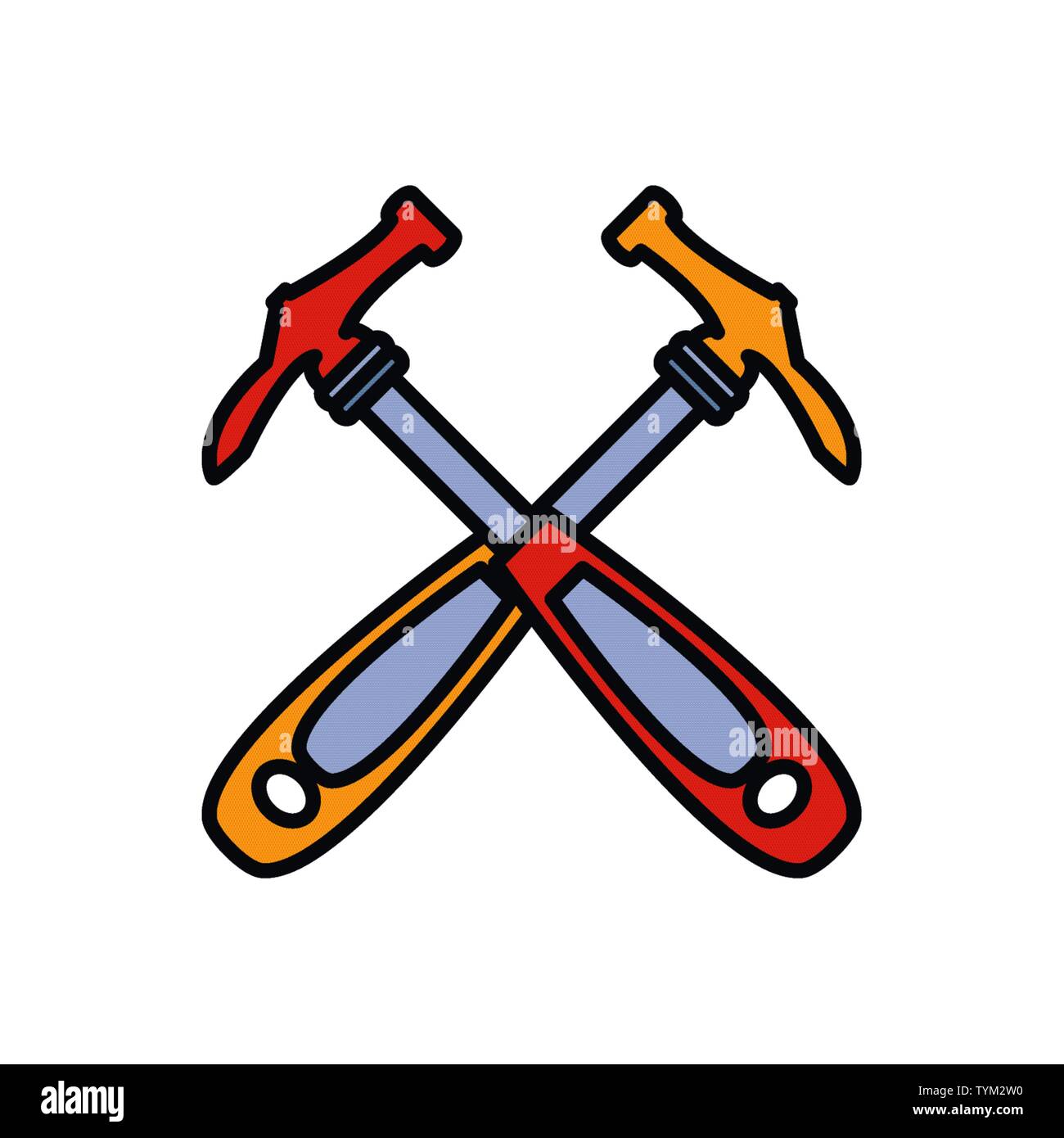 Hammer tool design, under construction work repair progress ...
